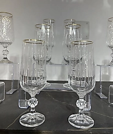 Altılı kristal el kesmesi kahve yanı bardağı