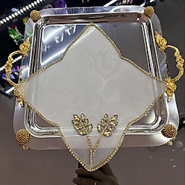 Beyaz taşlı Burçak sunum peçetesi (Adet)