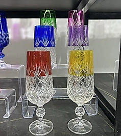 Altılı renkli el kesmesi kahve yanı bardağı