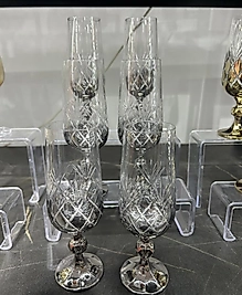 Altılı gümüş el kesmesi kahve yanı bardağı