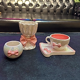 Tek kişilik el yapımı 4 parça fiyonk set