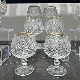 Altılı kristal el kesmesi kahve yanı bardağı