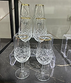 Altılı kristal el kesmesi kahve yanı bardağı