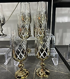 Altılı gold el kesmesi kahve yanı bardağı