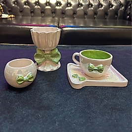 Tek kişilik el yapımı 4 parça fiyonk set