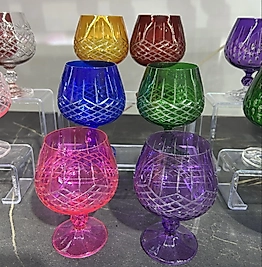 Altılı renkli el kesmesi kahve yanı bardağı