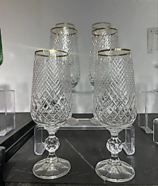 Altılı kristal el kesmesi kahve yanı bardağı