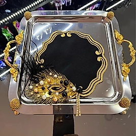 Siyah taşlı tavuzkuşu peçete (Adet)