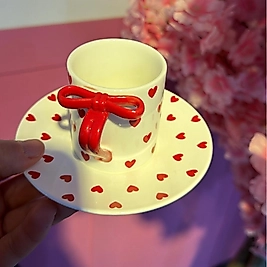 2 Li kalpli Türk kahvesi fincanı