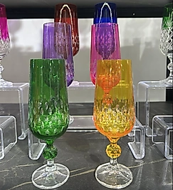 Altılı renkli el kesmesi kahve yanı bardağı