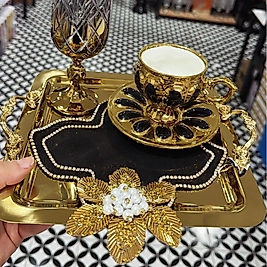 6 lı siyah sunum peçetesi