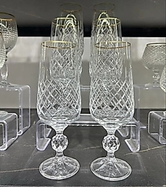 Altılı kristal el kesmesi kahve yanı bardağı