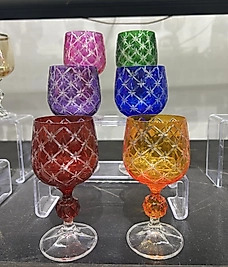 Altılı renkli el kesmesi kahve yanı bardağı