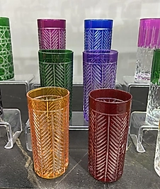 Altılı renkli el kesmesi kahve yanı bardağı