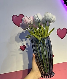 Füme renk kristal cam vazo