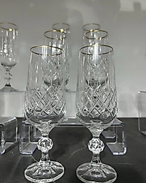 Altılı kristal el kesmesi kahve yanı bardağı