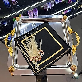 Siyah taşlı Filamingo sunum peçetesi (Adet)