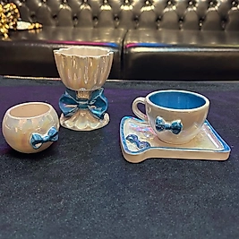 Tek kişilik el yapımı 4 parça fiyonk set