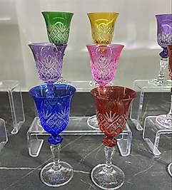 Altılı renkli el kesmesi kahve yanı bardağı