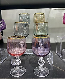 Altılı renkli kahve yanı bardağı