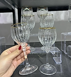 Kristal el kesmesi kahve yanı bardağı