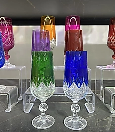 Altılı renkli el kesmesi kahve yanı bardağı