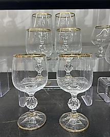 Altılı gold yaldızlı kahve yanı bardağı