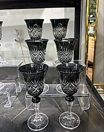 Full siyah el kesmesi kahve yanı bardağı