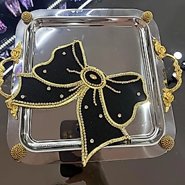 Siyah taşlı fiyonk sunum peçetesi (Adet)