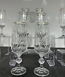 Altılı kristal el kesmesi kahve yanı bardağı