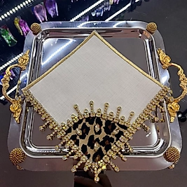 Leopar taşlı sunum peçetesi (Adet)