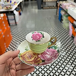 Altılı renkli kahve fincan takımı