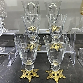 Altılı gold ayaklı kahve yanı bardağı