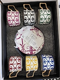 6 lı renkli kahve fincanı