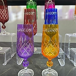 Altılı renkli el kesmesi kahve yanı bardağı