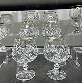 Altılı kristal el kesmesi kahve yanı bardağı