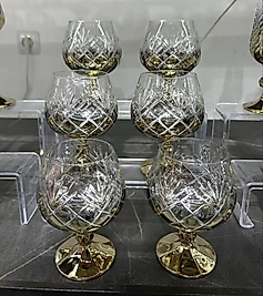 Gold altılı el kesmesi kahve yanı bardağı