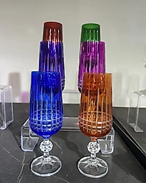 Altılı renkli el kesmesi kahve yanı bardağı