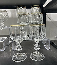 Altılı kristal el kesmesi kahve yanı bardağı