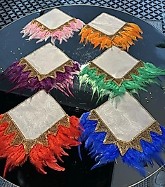 6’lı renkli tüylü peçete