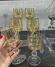 Altılı bal rengi kahve yanı bardağı