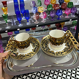 İkili gold siyah fincan